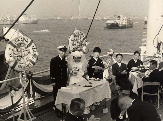 氷川丸,船上結婚式
