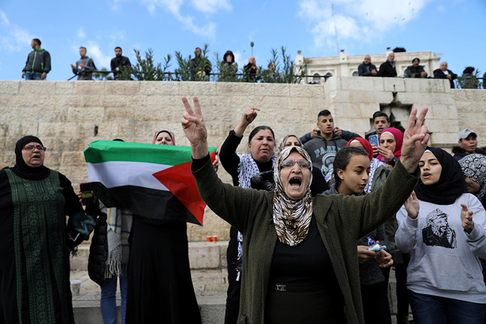エルサレム パレスチナ 抗議 デモ トランプ