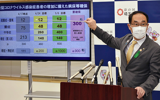 大野 埼玉県知事「支援金の証明は“休業のビラを貼った写真”でもいい」