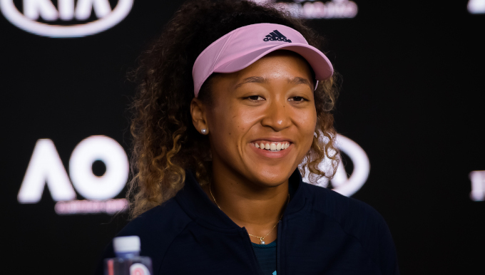 Naomi Osaka of Japan talks to the media after winning the final match at the 2019 Australian Open Grand Slam tennis tournament on January 26, 2019 at Melbourne Park in Melbourne, Australia - Photo Rob Prange / Spain DPPI / DPPI　提供時事通信