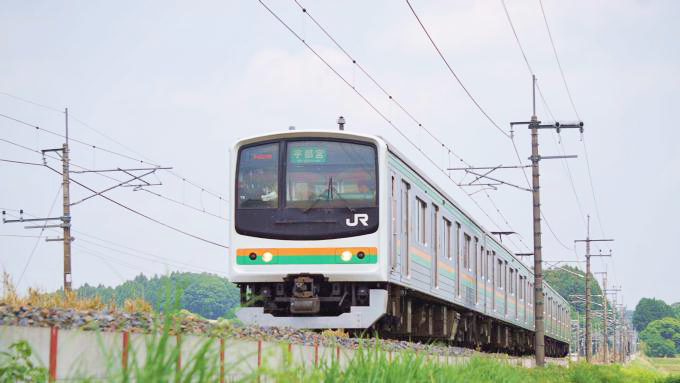 205系電車・普通列車、片岡～蒲須坂間