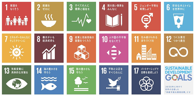 国連の持続可能な開発目標（SDGs）のロゴ＝写真提供：共同通信社