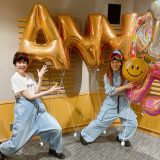 ANN0(ZERO)へのお引っ越しを祝して、ゲストの 佐藤栞里さんがバカでかい風船を持ってきてくれたよ！！　天使すぎっ！！！！