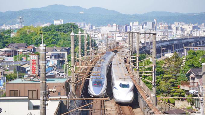 500系新幹線電車「こだま」・N700S新幹線電車「のぞみ」、山陽新幹線・福山～新倉敷間
