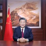 中国の習近平国家主席は2022年12月31日、中央広播電視総台（チャイナ・メディア・グループ）とインターネットを通じ、2023年の新年のあいさつを発表した。（北京＝新華社記者／鞠鵬）2022年12月31日　新華社／共同通信イメージズ