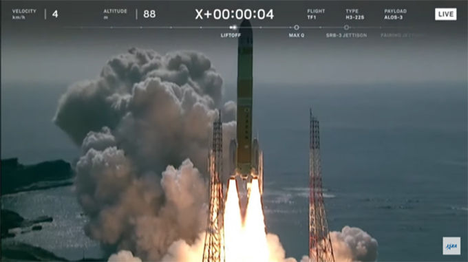 H3ロケット、打ち上げの瞬間は美しかったが……（JAXAチャンネルから）