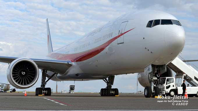 ボーイング７７７－３００ＥＲ（画像出典：航空自衛隊）　～首相官邸HPより　https://www.kantei.go.jp/jp/feature/gaikou/seifusenyouki.html