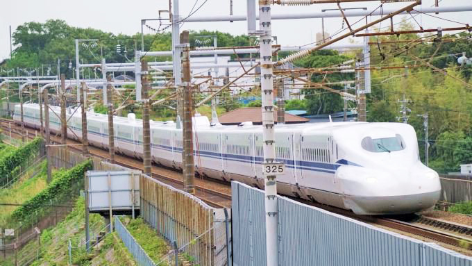 16両編成のN700S新幹線電車「のぞみ」、東海道新幹線・三河安城～名古屋間