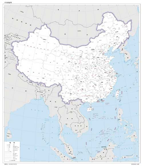 中国政府が８月下旬に発表した新たな国土地図［中国政府系サイトより］　画像提供：時事通信社