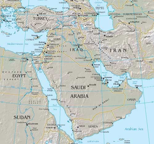 中東の地図　　　PD