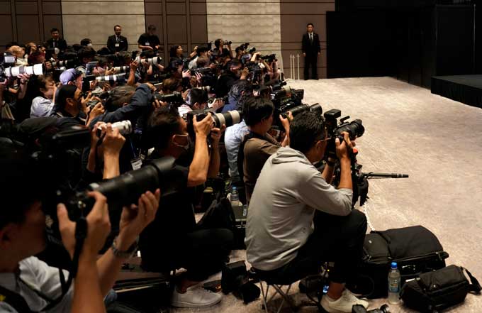 Johnny ＆ Associates Inc. press conference in Tokyo, Japan, 02 October 2023.　　EPA＝時事