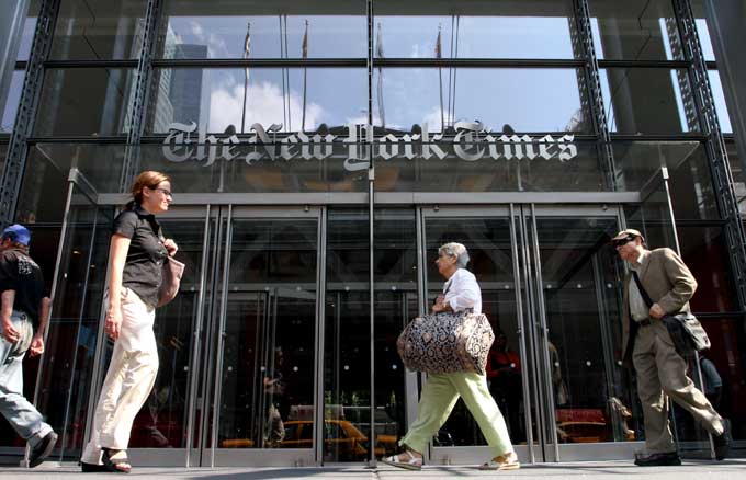 米紙「ニューヨークタイムズ」本社が入るビル　＝米ニューヨーク　撮影日：2011年09月12日　写真提供：産経新聞社