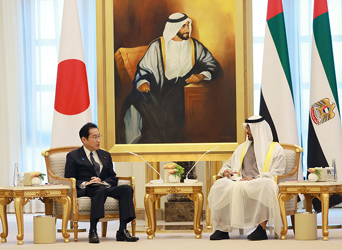 2023年7月17日、日・UAE首脳会談～出典：首相官邸HPより（https://www.kantei.go.jp/jp/101_kishida/actions/202307/17uae.html）
