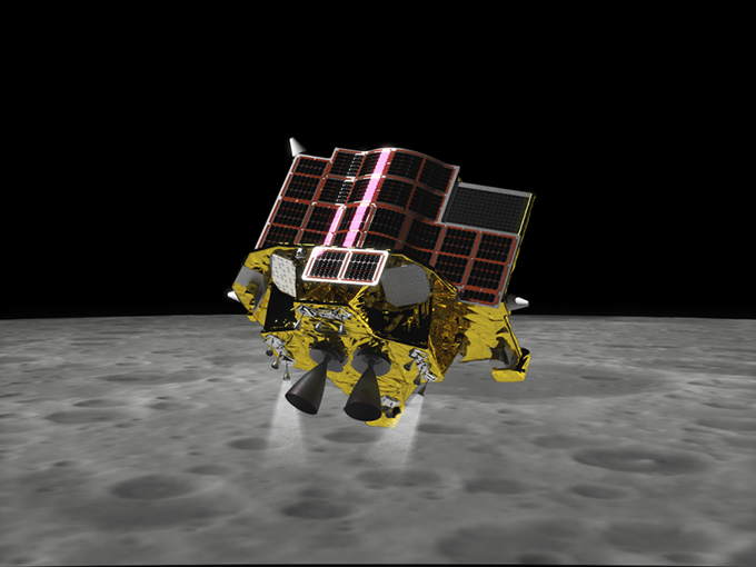 月着陸実証機SLIM　着陸のイメージ（JAXA提供）