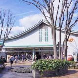 いまの三島駅（南口）、平成25(2013)年の耐震化工事の際、昔の三嶋大社にちなんだ駅舎のイメージを残しながら、富士山のイメージも加えられた