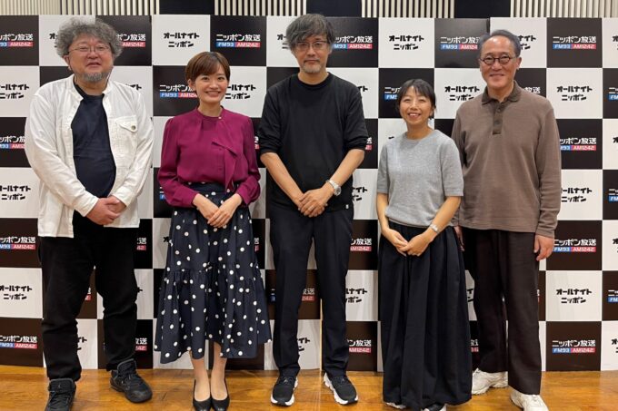 （左から）樋口真嗣、新行市佳アナウンサー、山崎貴、井上奈津子、佐野史郎