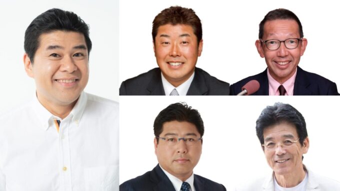 垣花正アナウンサー、野村弘樹、松本秀夫アナウンサー、真中満、江本孟紀