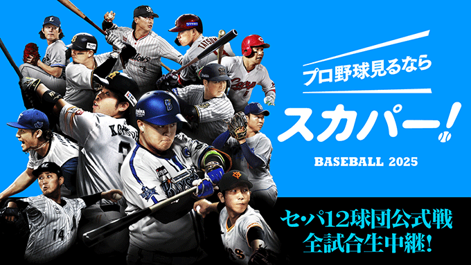 スカパー！の「プロ野球セット」ならセ・パ12球団全試合生中継で野球をとことん楽しめる！スマホで気軽に視聴も可能！