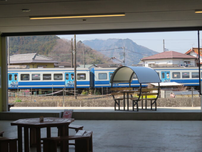 yane広場の目の前を伊豆箱根鉄道が走る