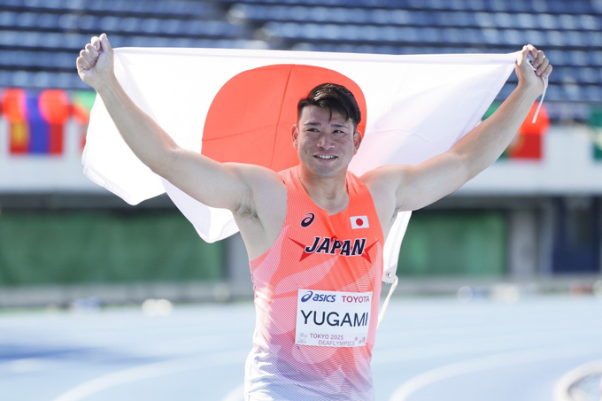 健常者の世界でもトップの実力を誇る湯上。聴覚に障害がある人たちの“ヒーロー”として、これからも挑戦を続けていく