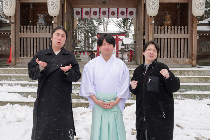 潜在能力を強化する！？　2体1組の強運お守りを授ける、伊佐須美神社にてランパンプスが合格祈願！