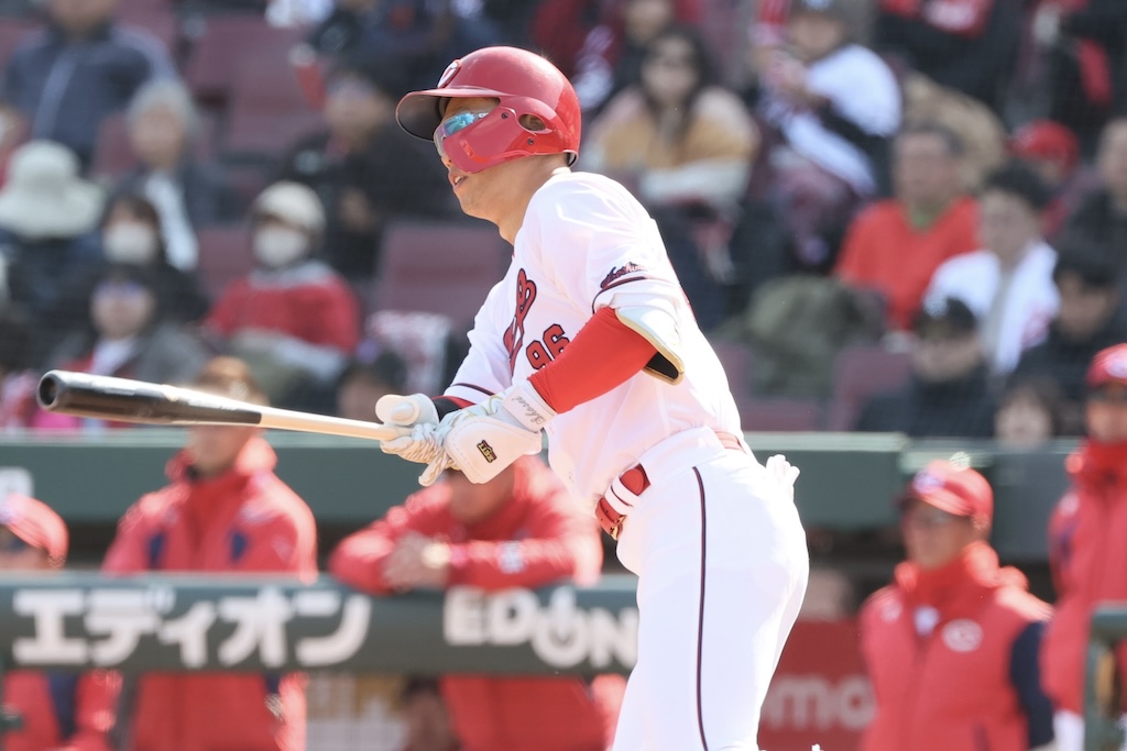 広島・中村奨成、3試合連続安打も…安仁屋氏「右方向しか打球が飛ばない」