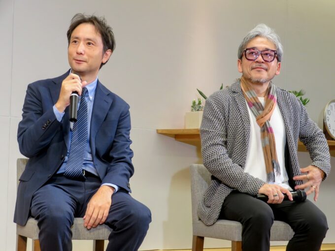 茨城県販売戦略課 土井敏明 副参事（左）、三菱地所株式会社まちづくり推進部井上 成 担当部長